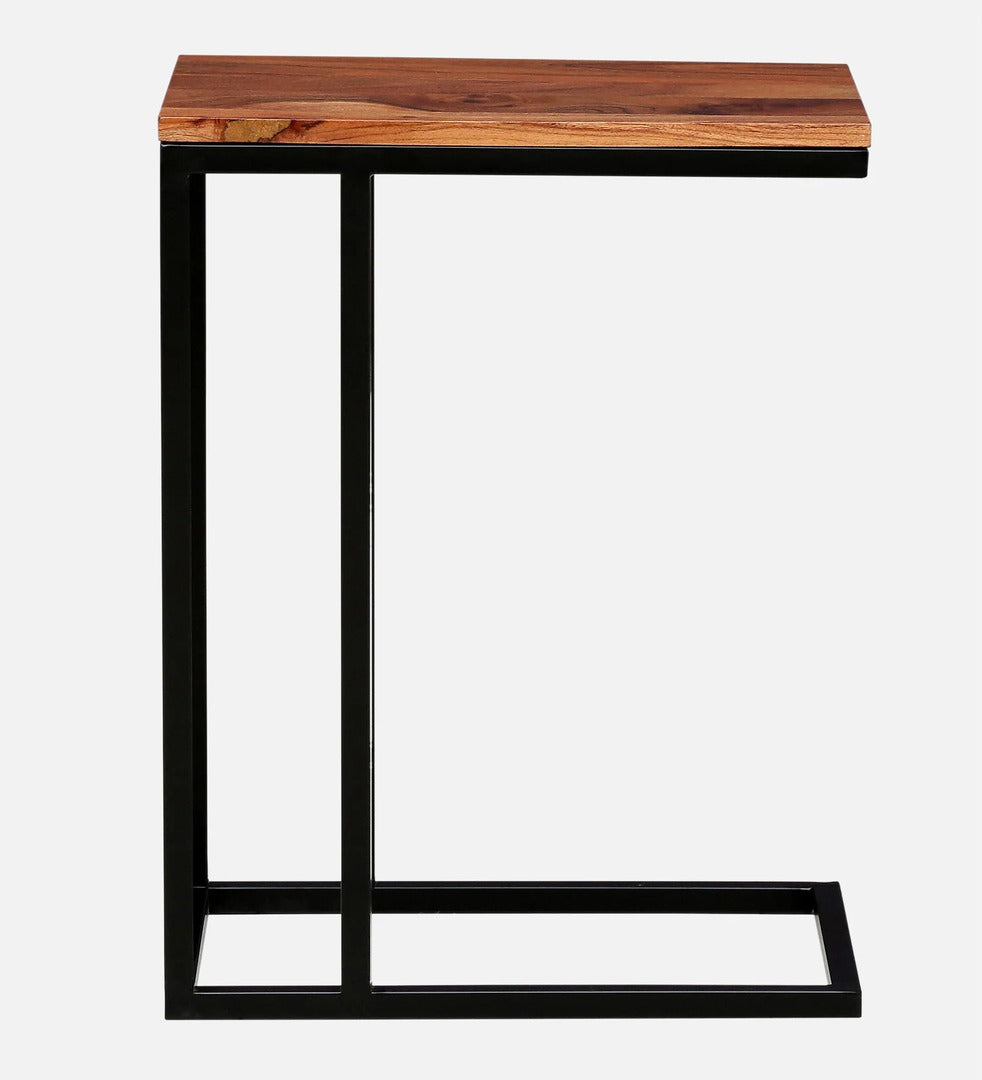 Metalico Solid Wood C Shaped Table