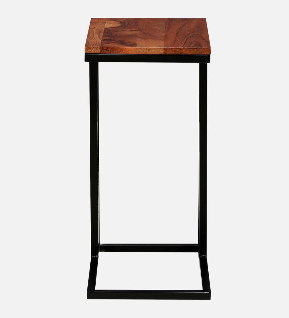 Metalico Solid Wood C Shaped Table