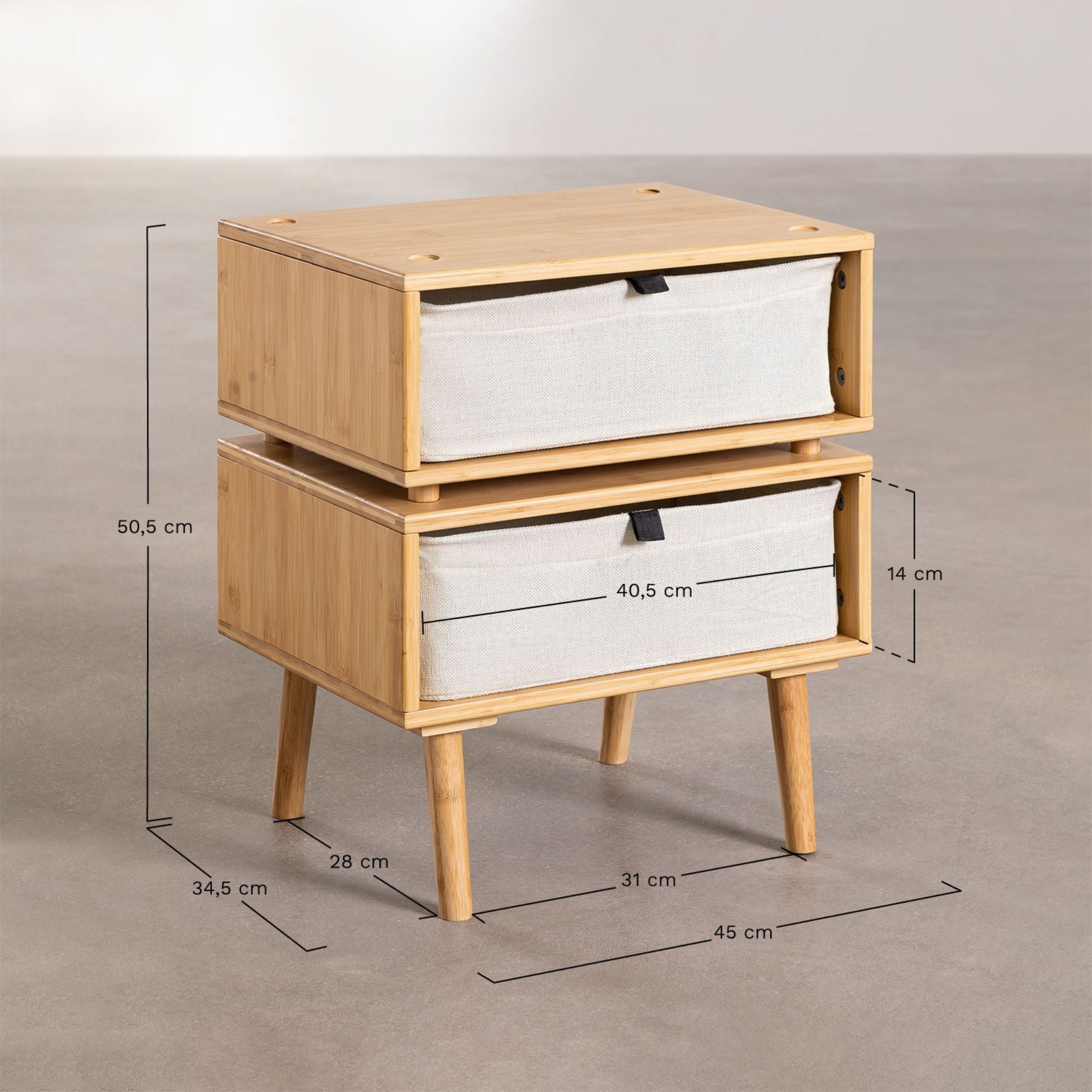 Scivos Solid Wood Bedside Table | Natural