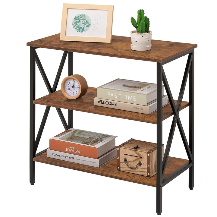 WEENFON Nightstand,Industrial 3-Tiers End Table