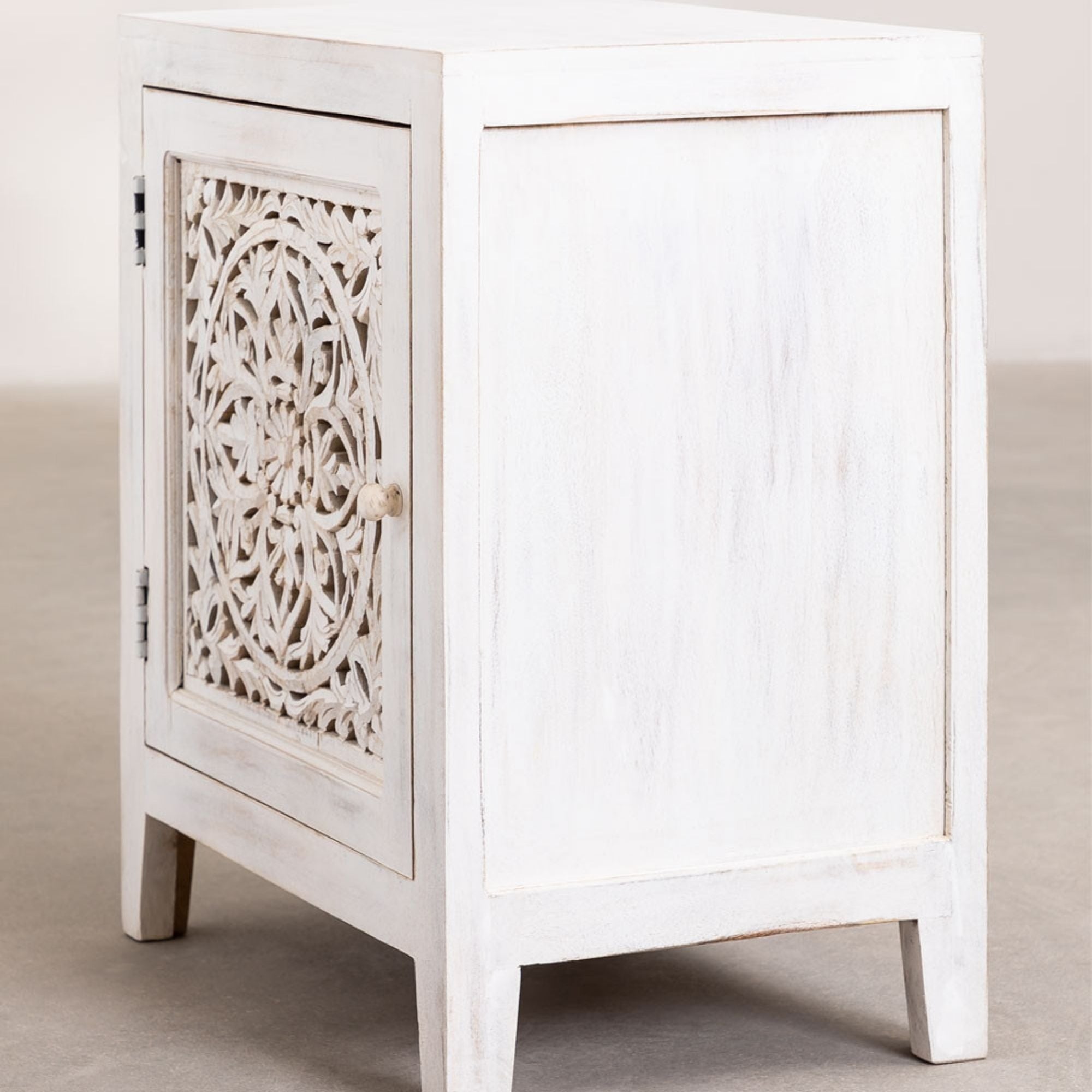 Nueva Solid Wood Bedside Table | White