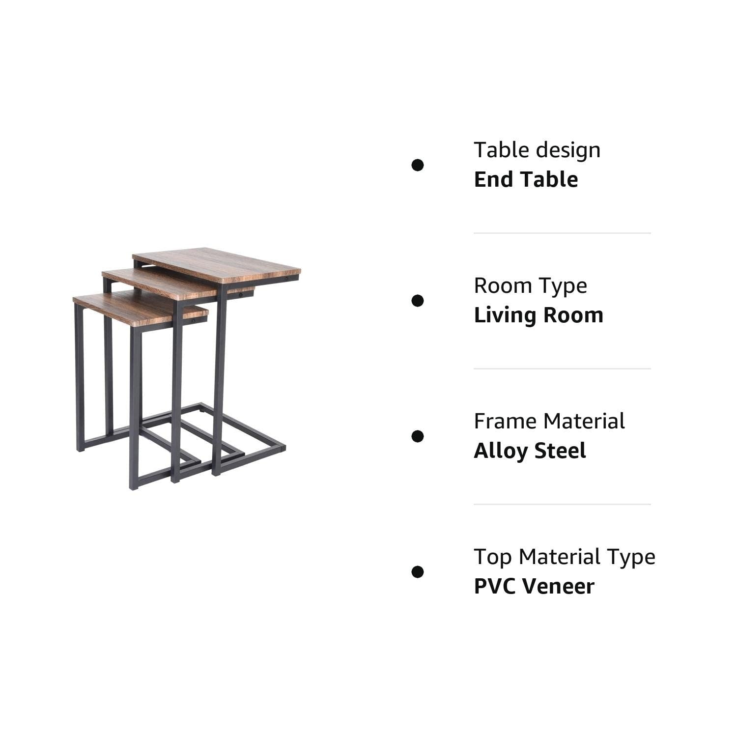 Zenvida Nesting Side/End Tables Set of 3