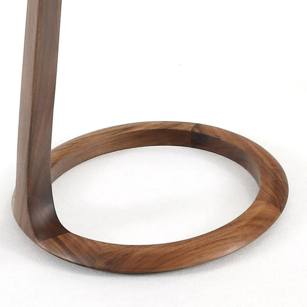 Solid Wood Side Table With Glass Top | Brown