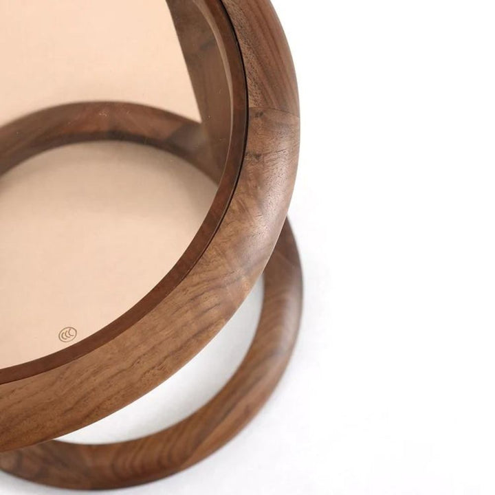 Solid Wood Side Table With Glass Top | Brown