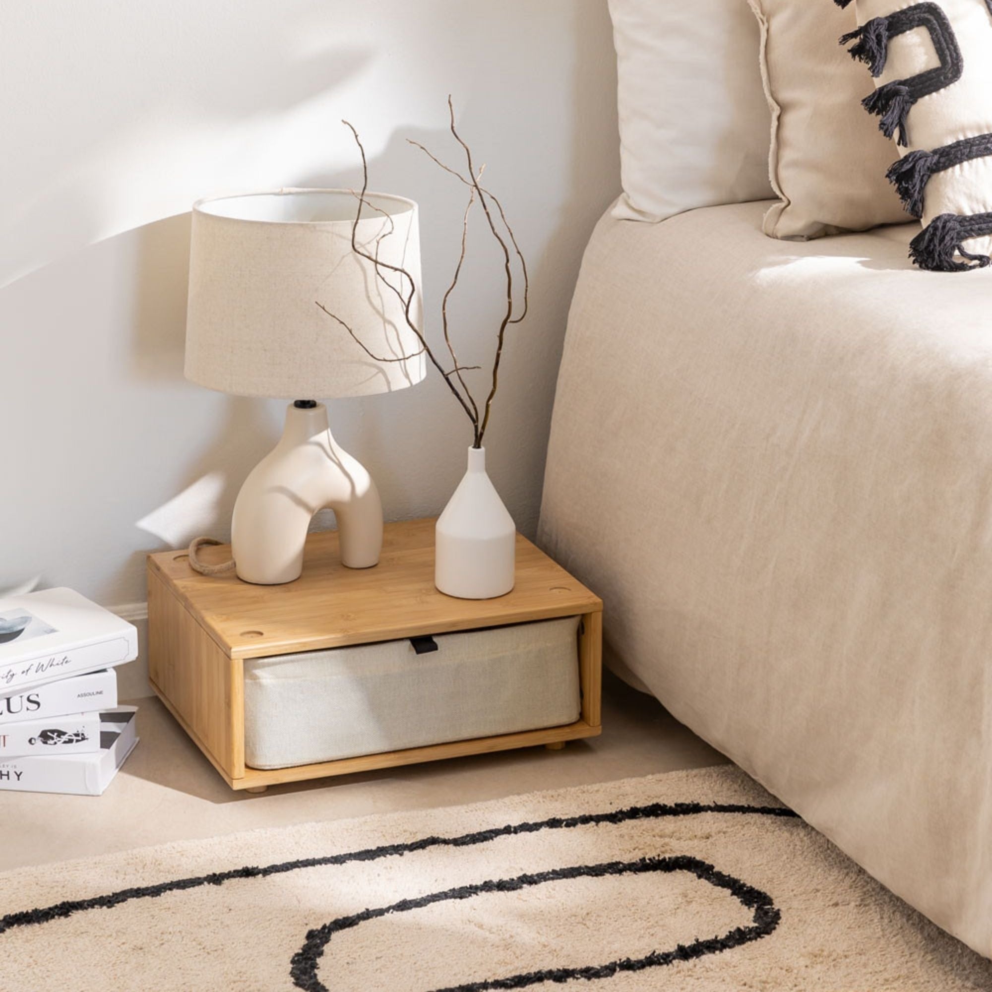 Montbrison Solid Wood Bedside Table | Natural