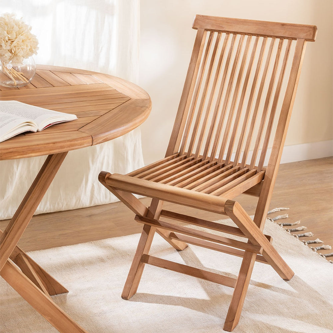 Nesia Solid Wood Foldable Chair | Natural