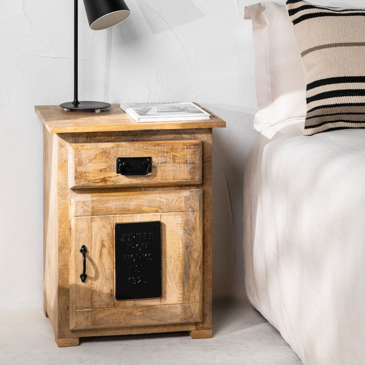 Palma Solid Wood Bedside Table | Natural