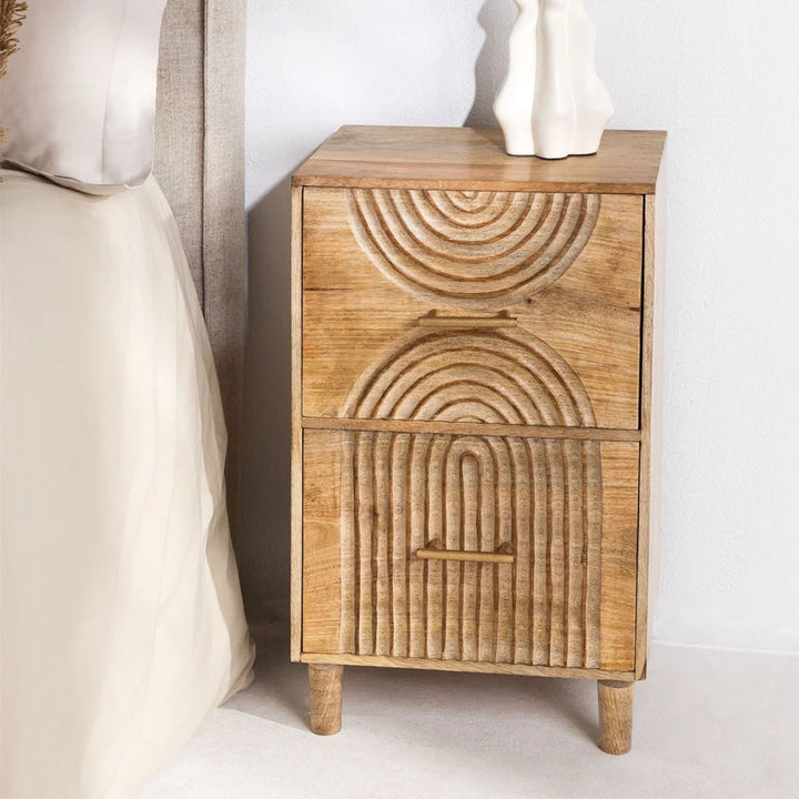Sarria Solid Wood Bedside Table | Natural
