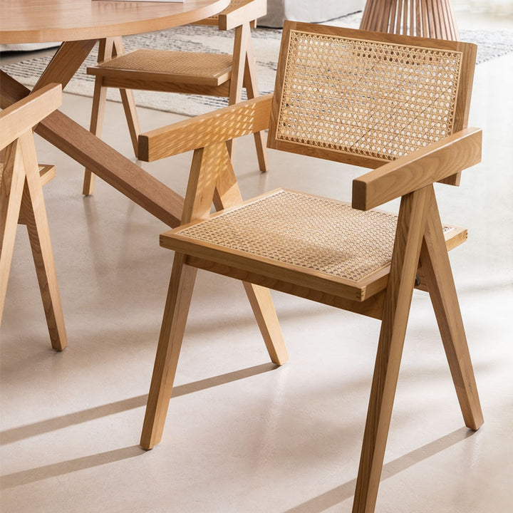 Myoko Solid Wood Rattan Chair | Natural