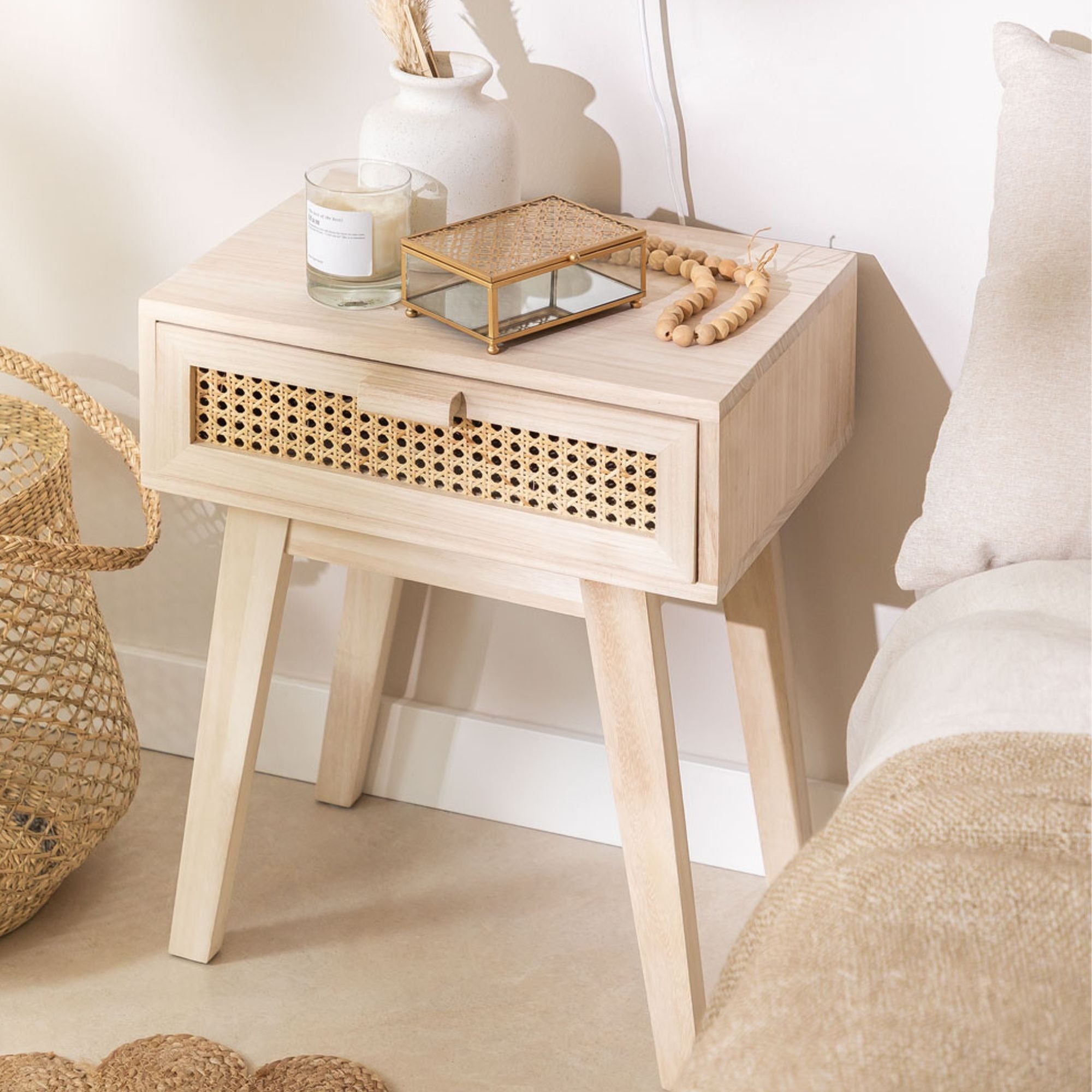 Okura Bedside Table | Natural