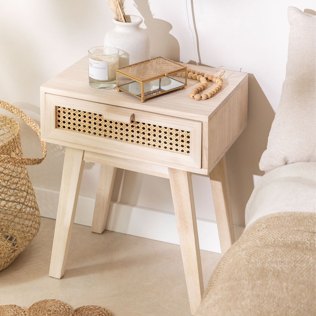 Okura Bedside Table | Natural