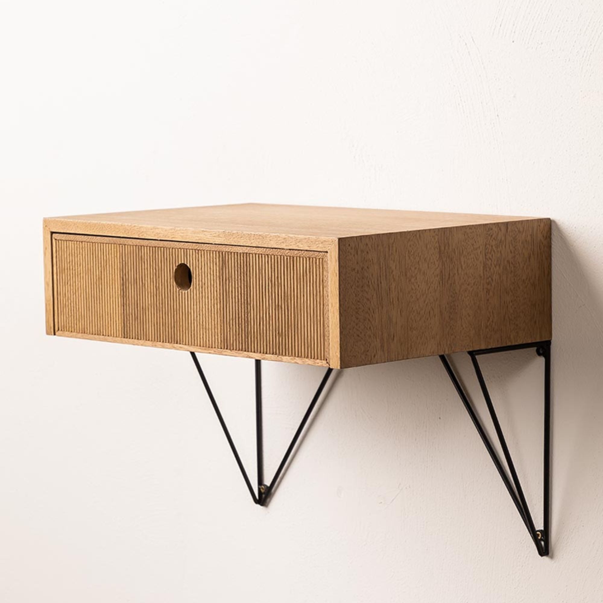 Mikawa Wall-mounted Bedside Table | Natural
