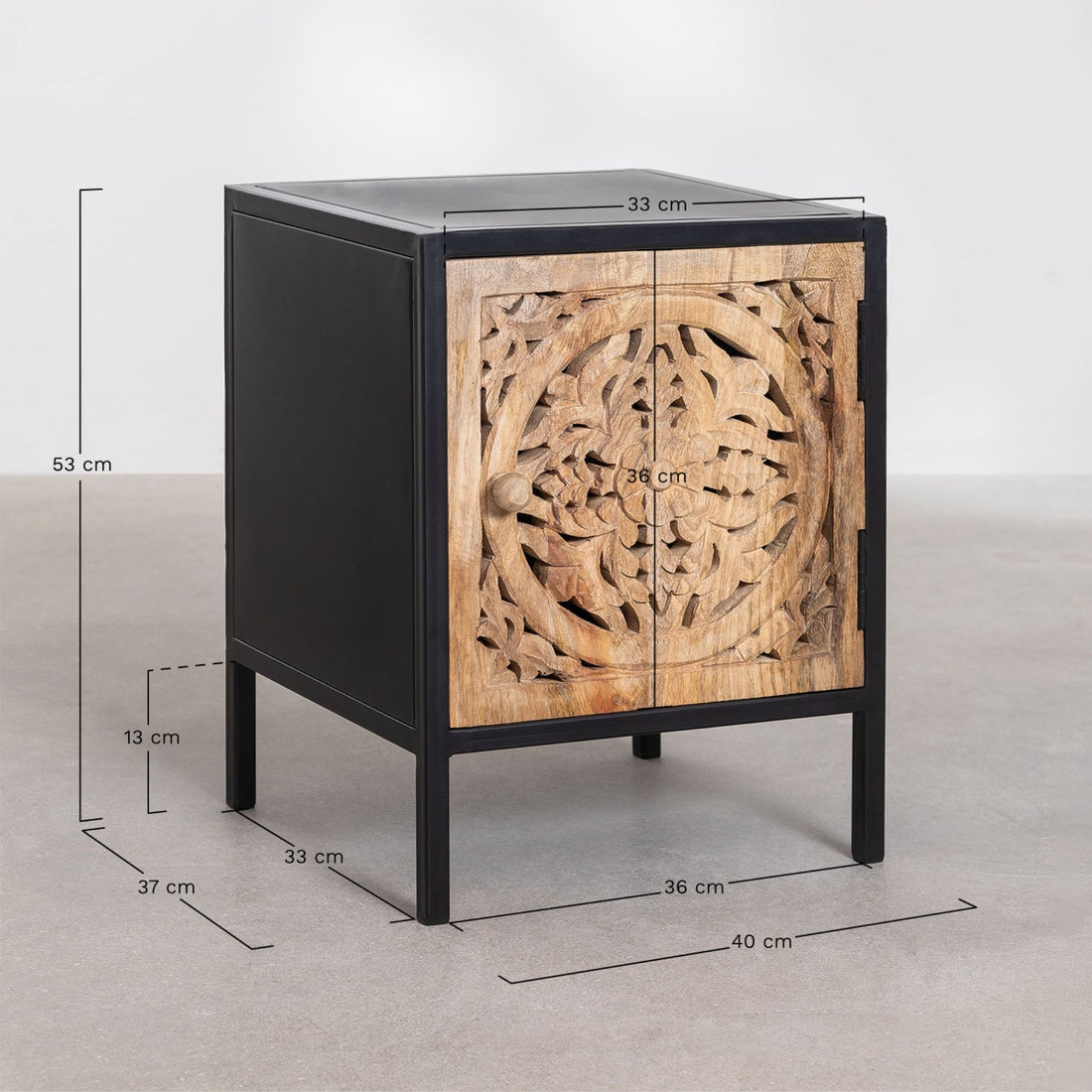 Opera Solid Wood Bedside Table | Black