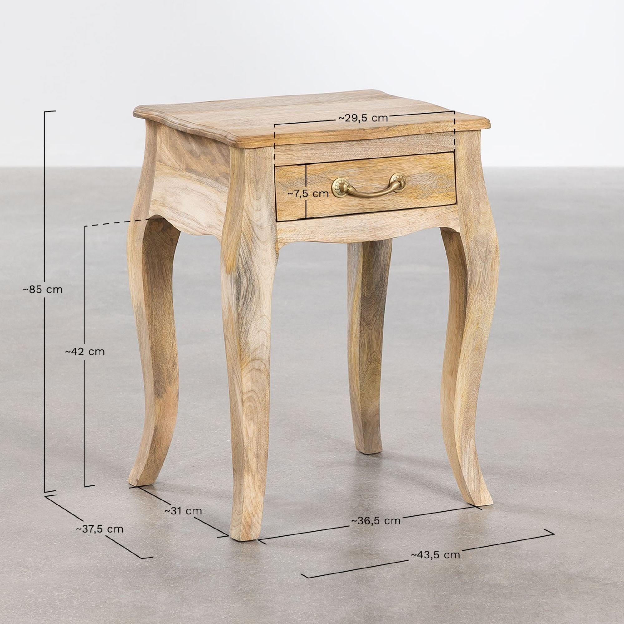 Odic Solid Wood Bedside Table | Natural