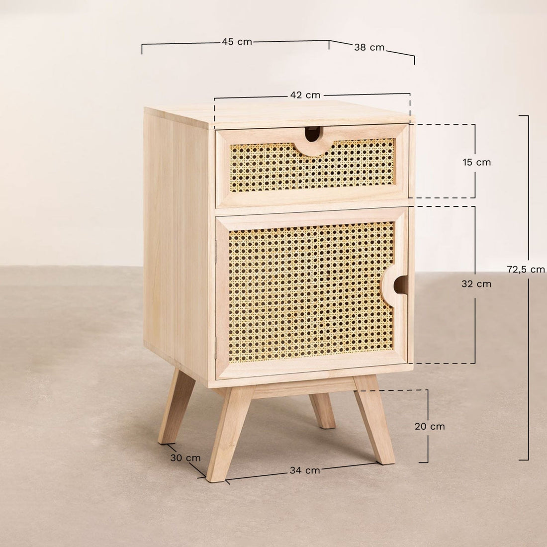 Niews Solid Wood Bedside Table | Natural