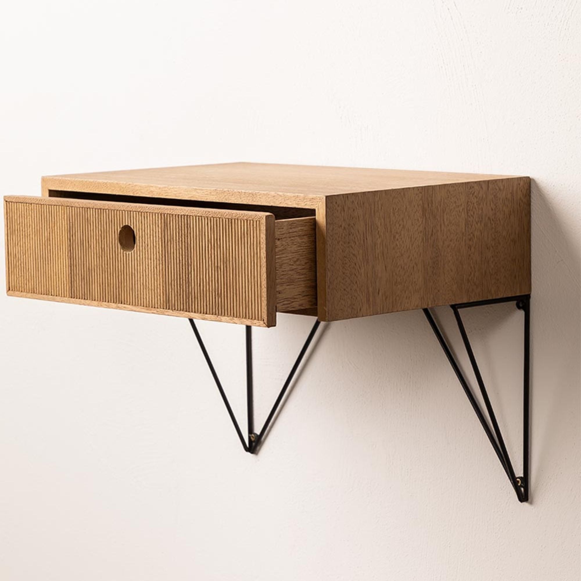 Mikawa Wall-mounted Bedside Table | Natural