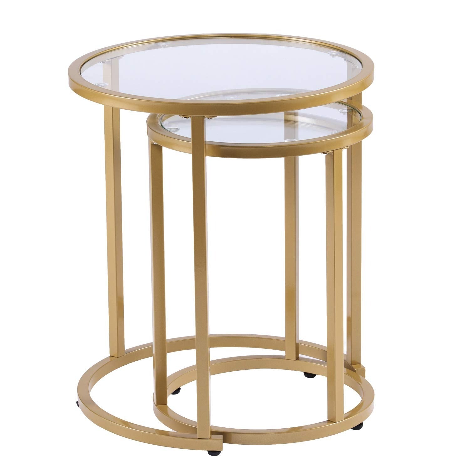 SEI Furniture Evelyn Glam Nesting 2-pc Set, Side Table, Gold