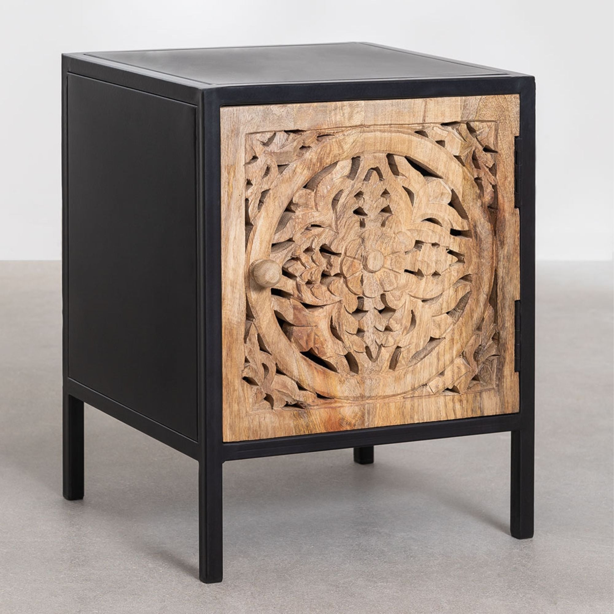 Opera Solid Wood Bedside Table | Black