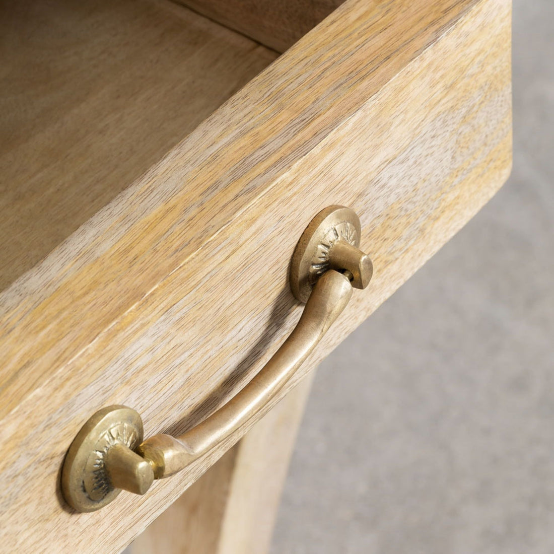 Odic Solid Wood Bedside Table | Natural