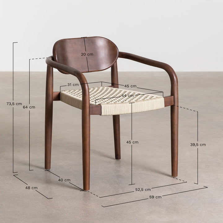 Okasi Solid Wood Chair | Brown
