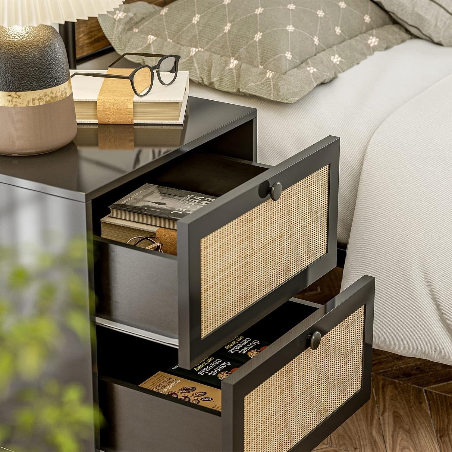 Rattan Nightstand Set of 2
