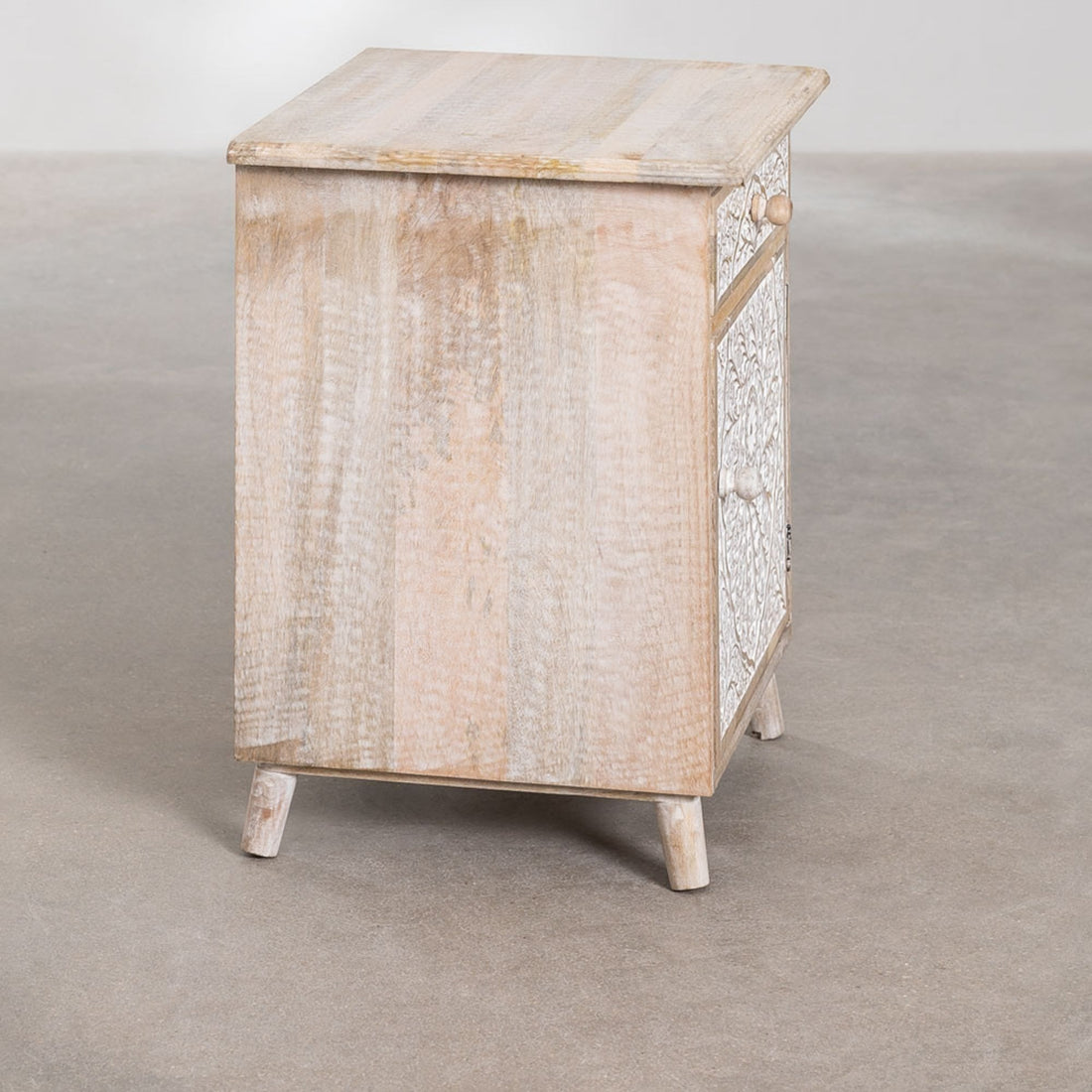 Royan Solid Wood Bedside Table | Natural