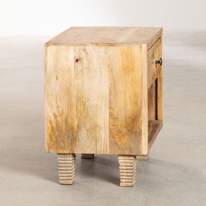 Rosmarino Solid Wood Bedside Table | Natural
