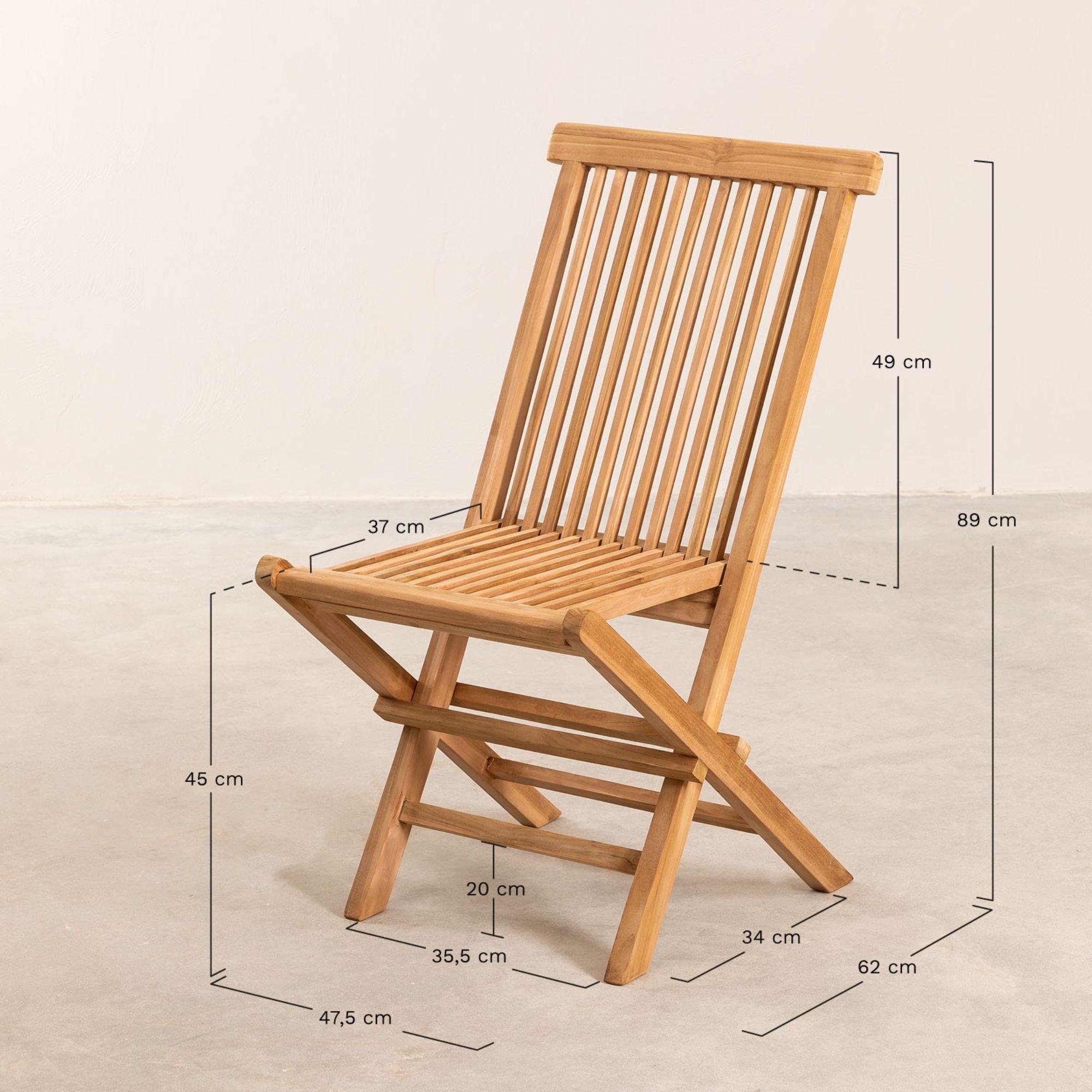 Nesia Solid Wood Foldable Chair | Natural