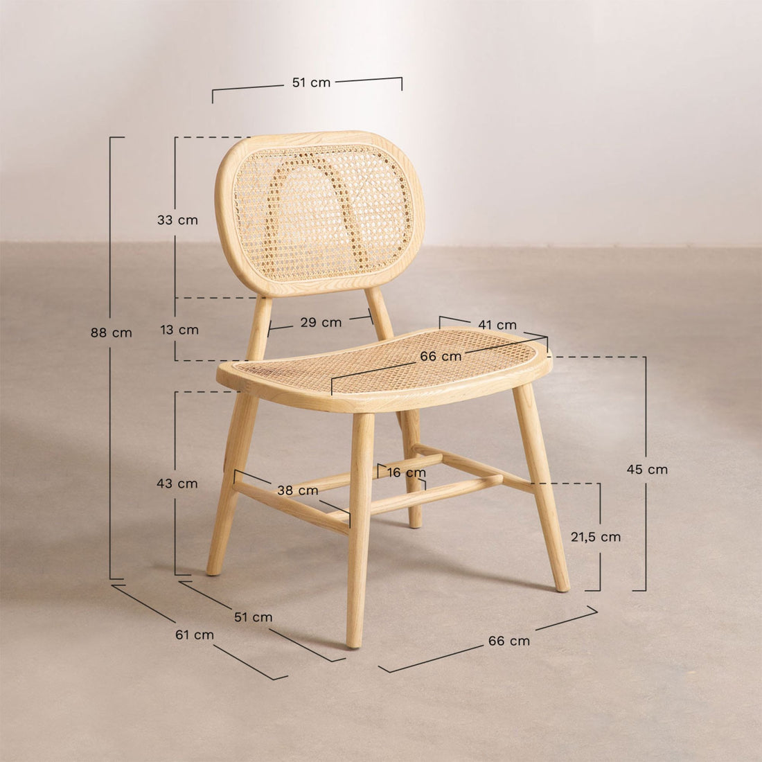 Tunik Solid Wood Chair | Natural