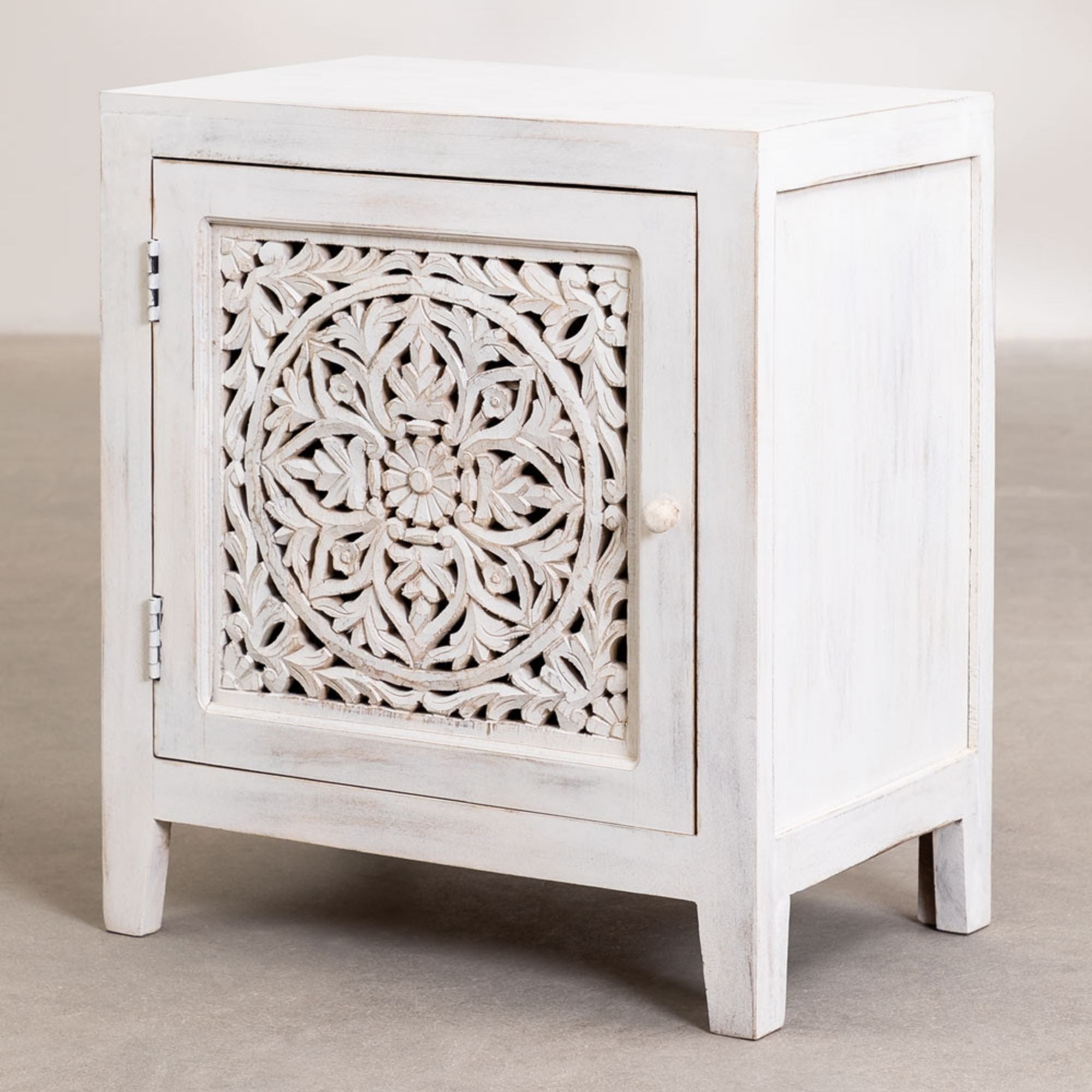 Nueva Solid Wood Bedside Table | White