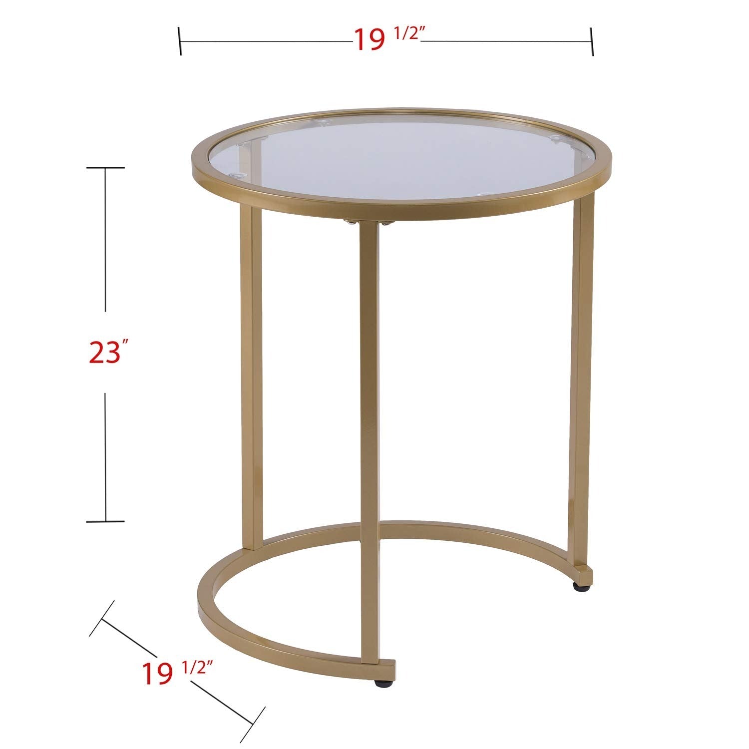 SEI Furniture Evelyn Glam Nesting 2-pc Set, Side Table, Gold