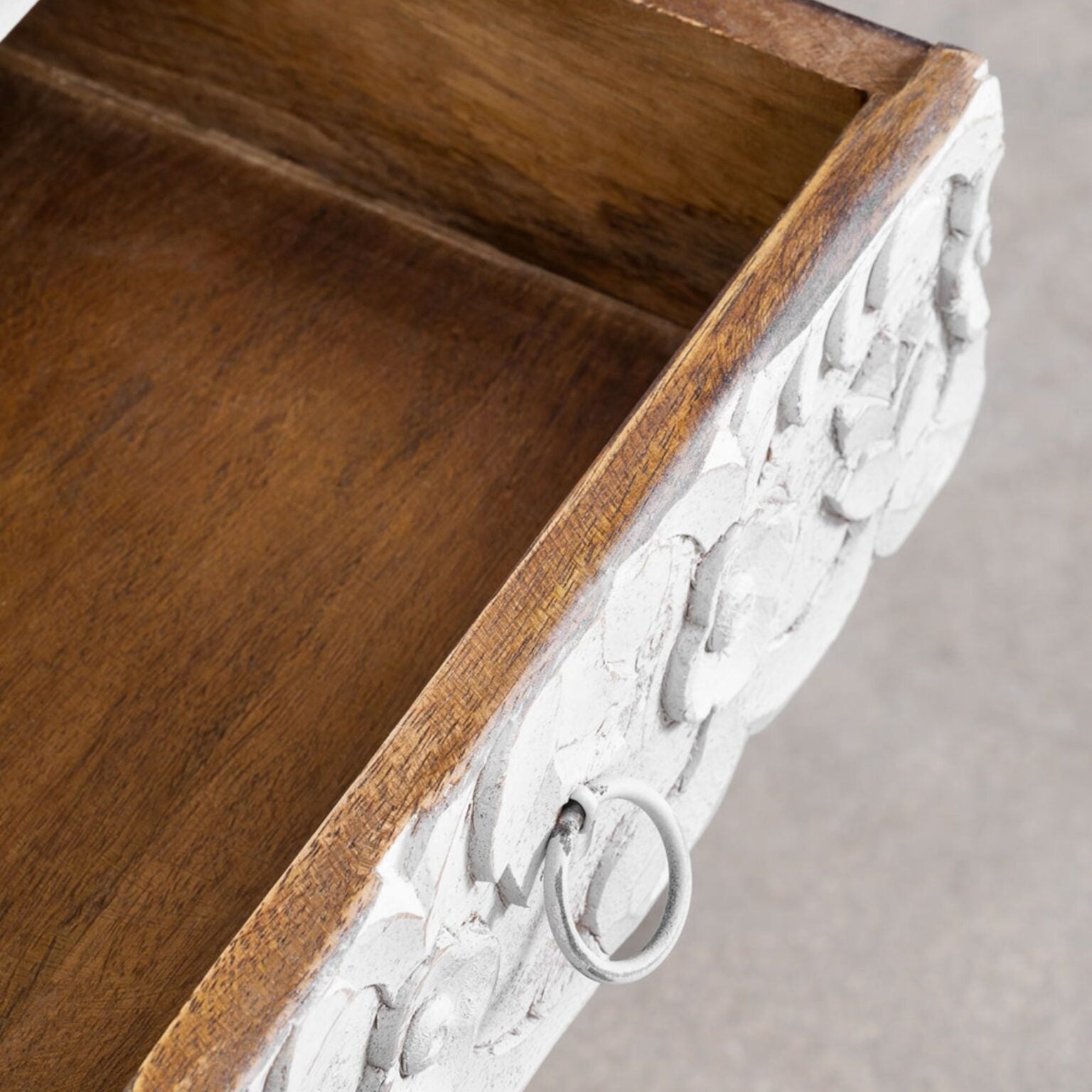 Miami Solid Wood Bedside Table | White