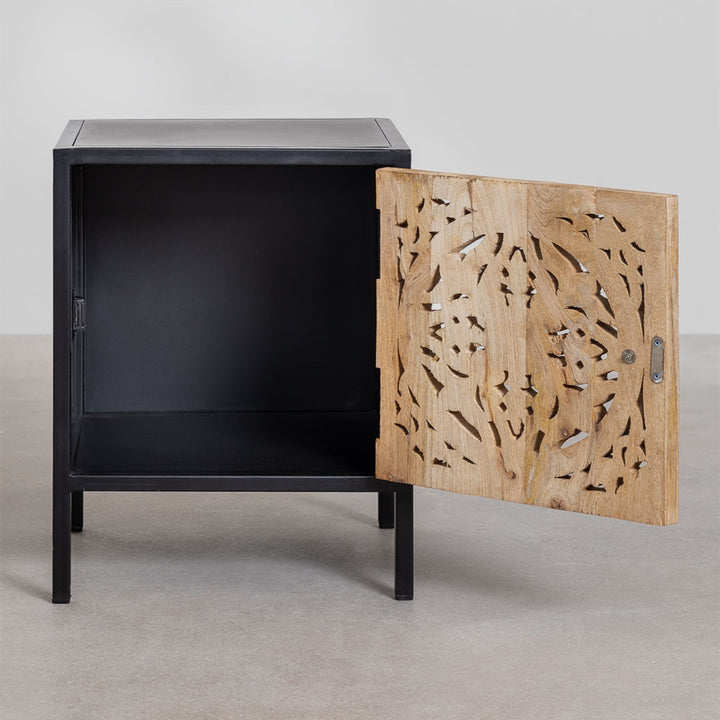 Opera Solid Wood Bedside Table | Black