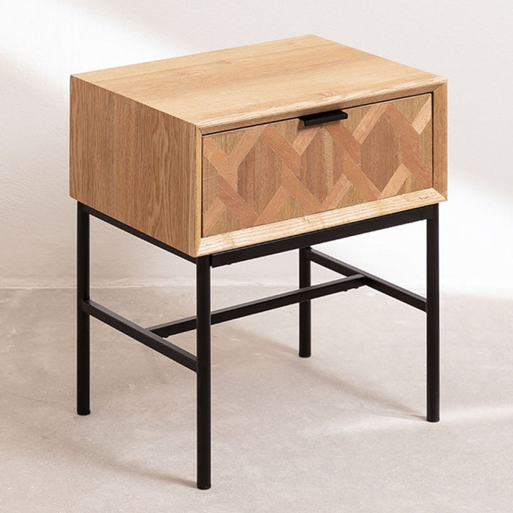 Obidos Solid Wood Bedside Table | Natural