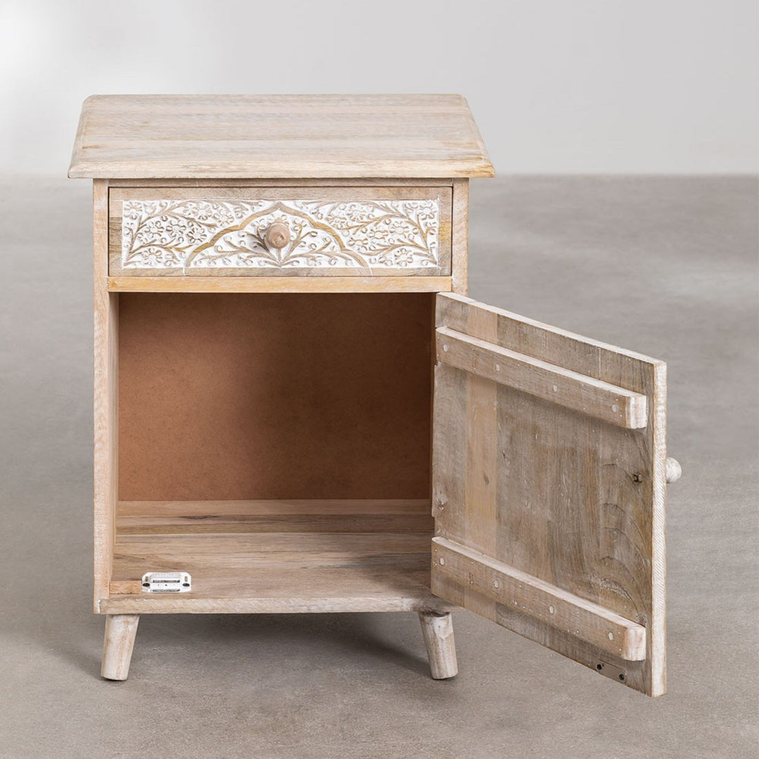 Royan Solid Wood Bedside Table | Natural