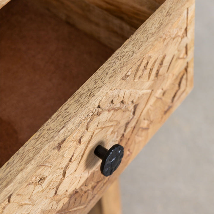 Quimper Solid Wood Bedside Table | Natural