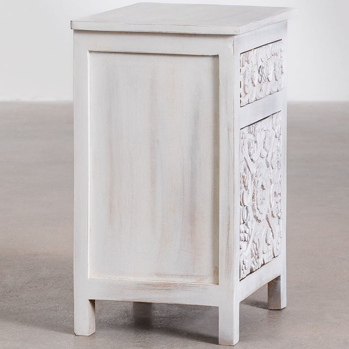 Miami Solid Wood Bedside Table | White