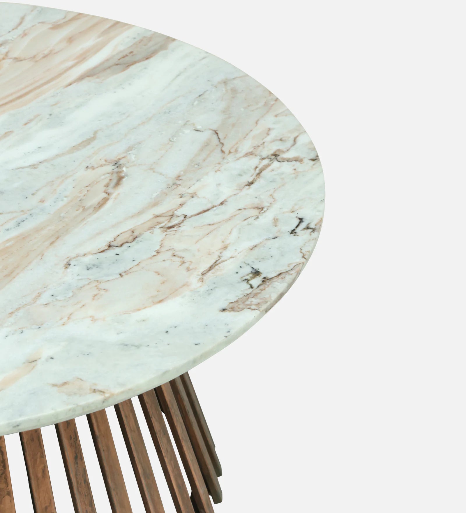 Izegem Metal Coffee Table With Sawar Marble Top In Antique Copper Finish