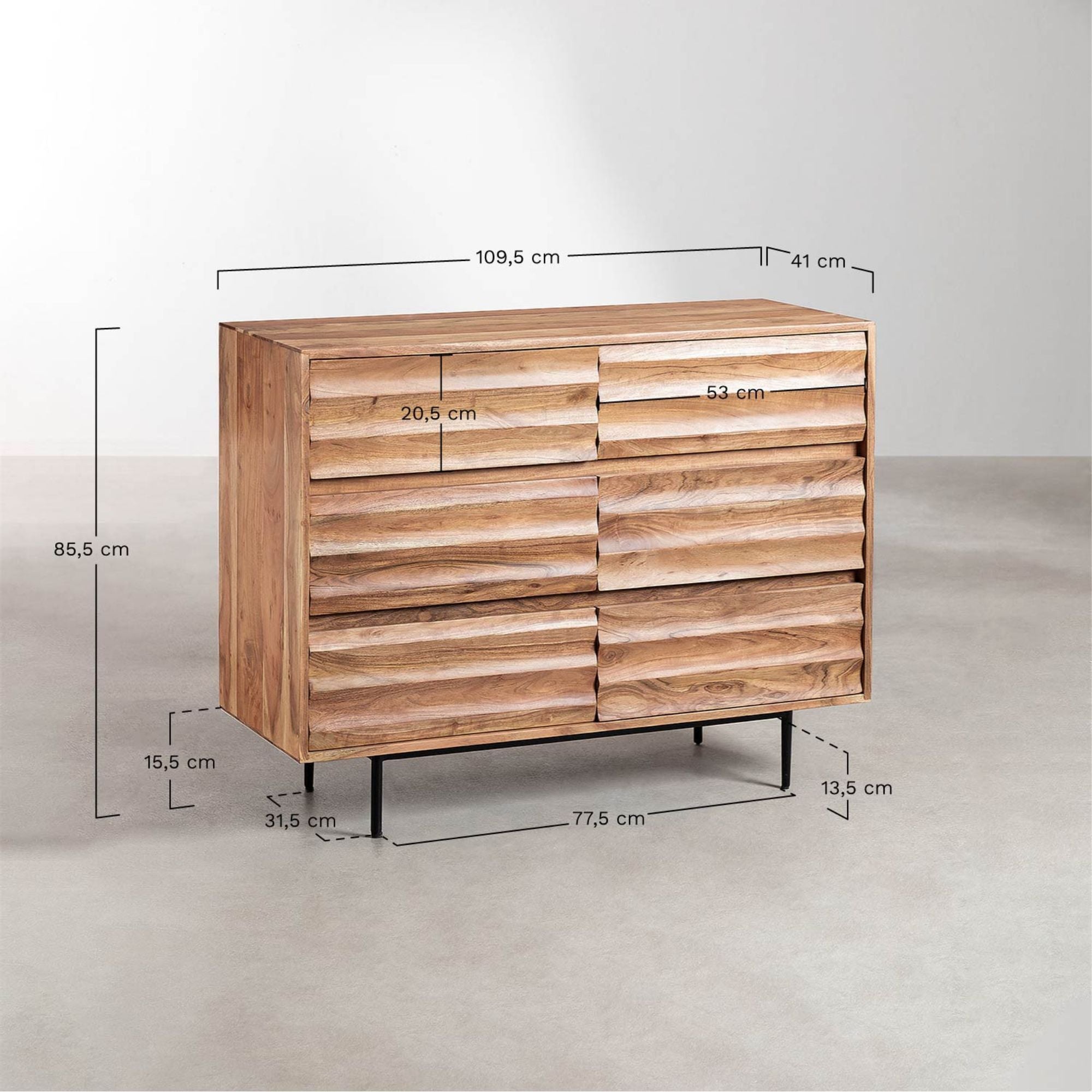 Tweng Solid Wood Chest of Drawer | Natural