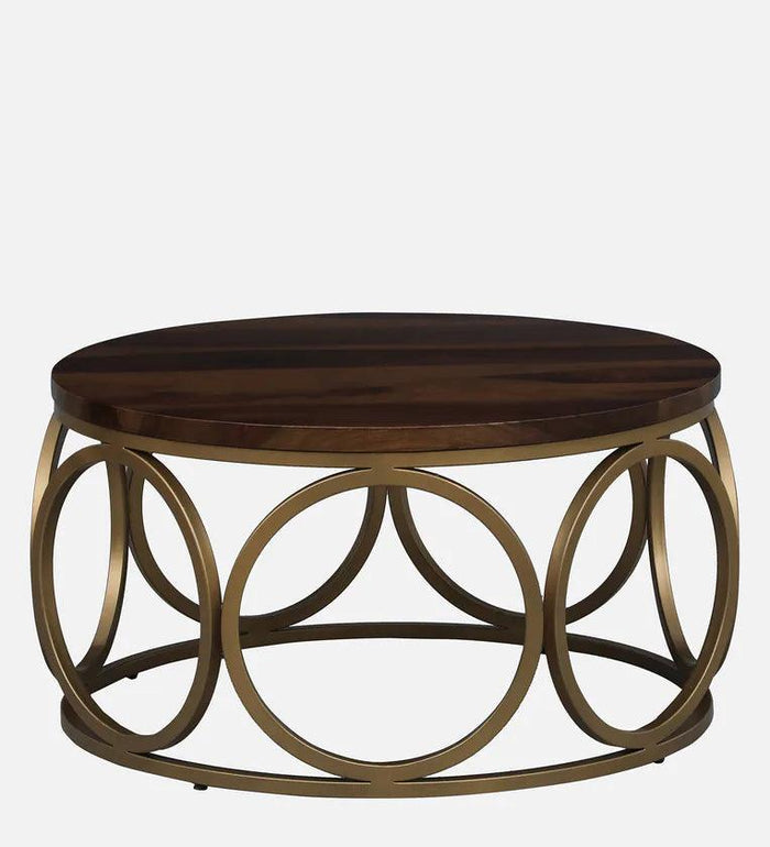 Metal Coffee Table In Matte Gold Finish