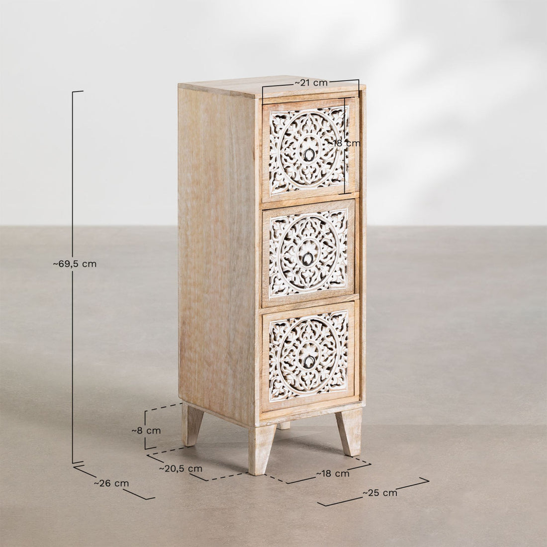 Lekel Solid Wood Chest of Drawer | Natural