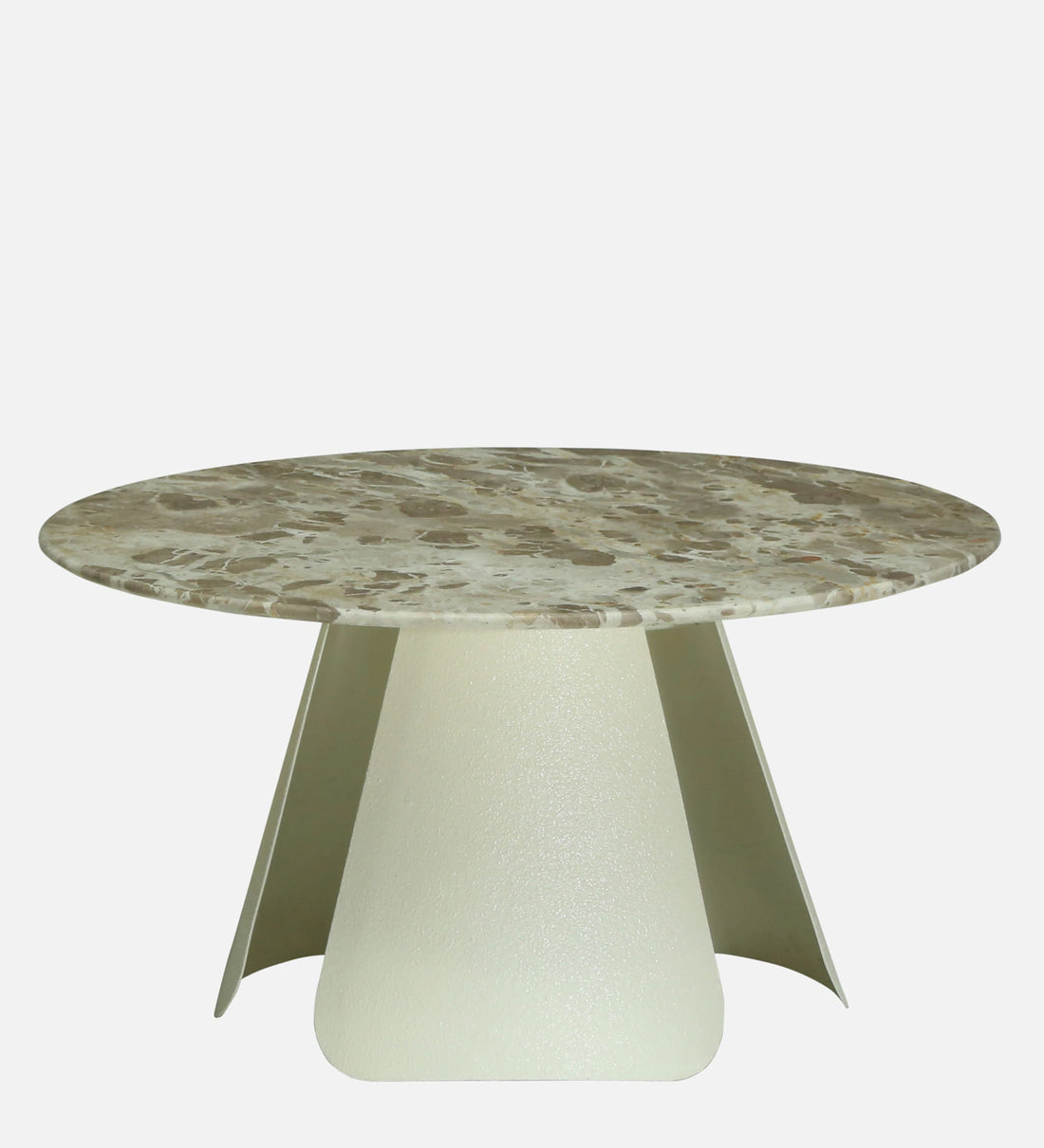 Lisieux Metal Coffee Table With Panther Marble Top In Off White Finish