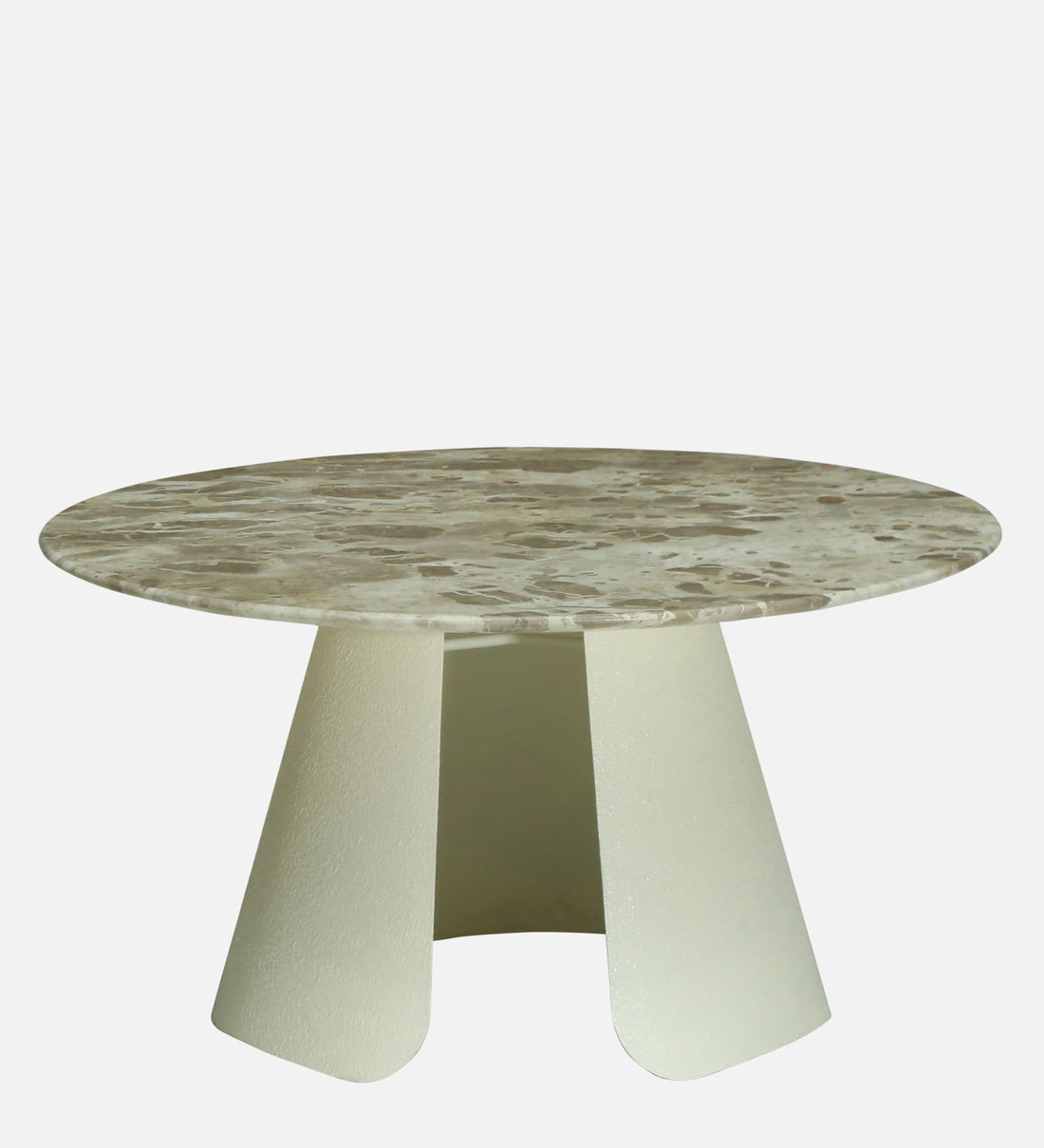 Lisieux Metal Coffee Table With Panther Marble Top In Off White Finish