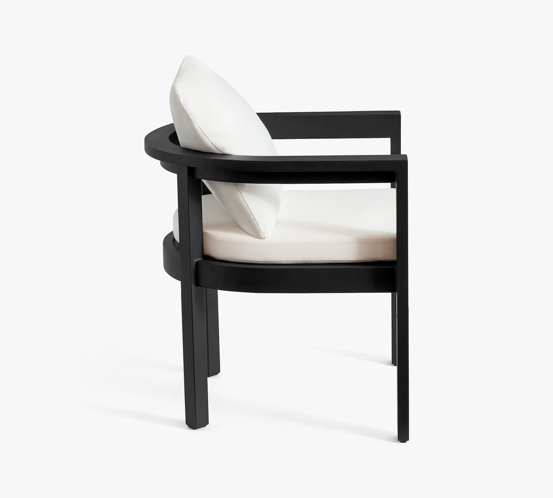 Malibu Metal Curved Outdoor Dining Armchair