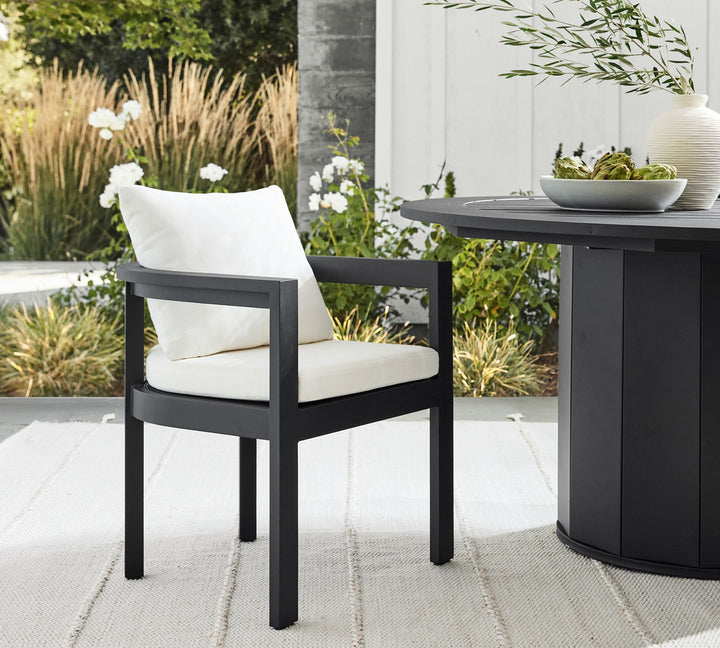 Malibu Metal Curved Outdoor Dining Armchair