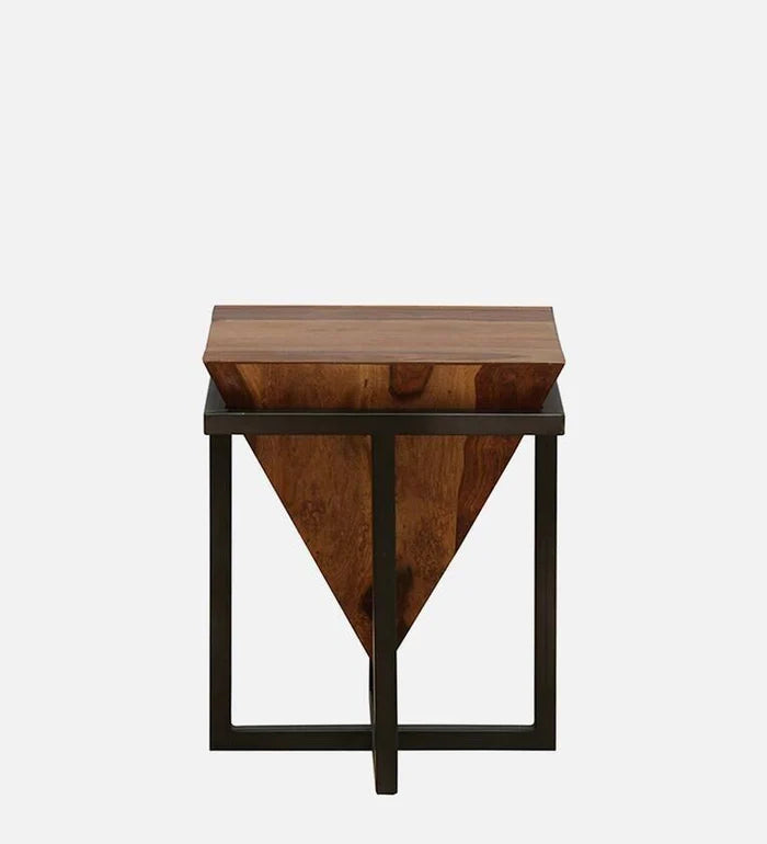 Sheesham Wood Metal Square Coffee Table Provincial Teak Finish