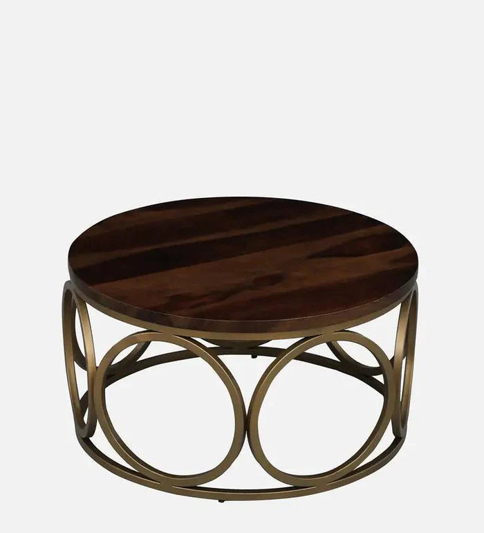 Metal Coffee Table In Matte Gold Finish