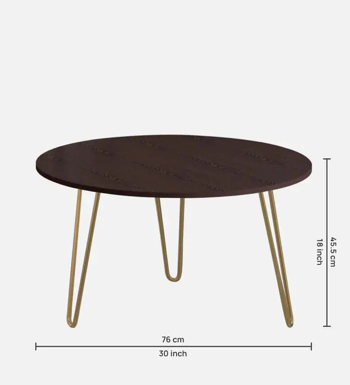 Metal Coffee Table in Gold & Wenge Finish