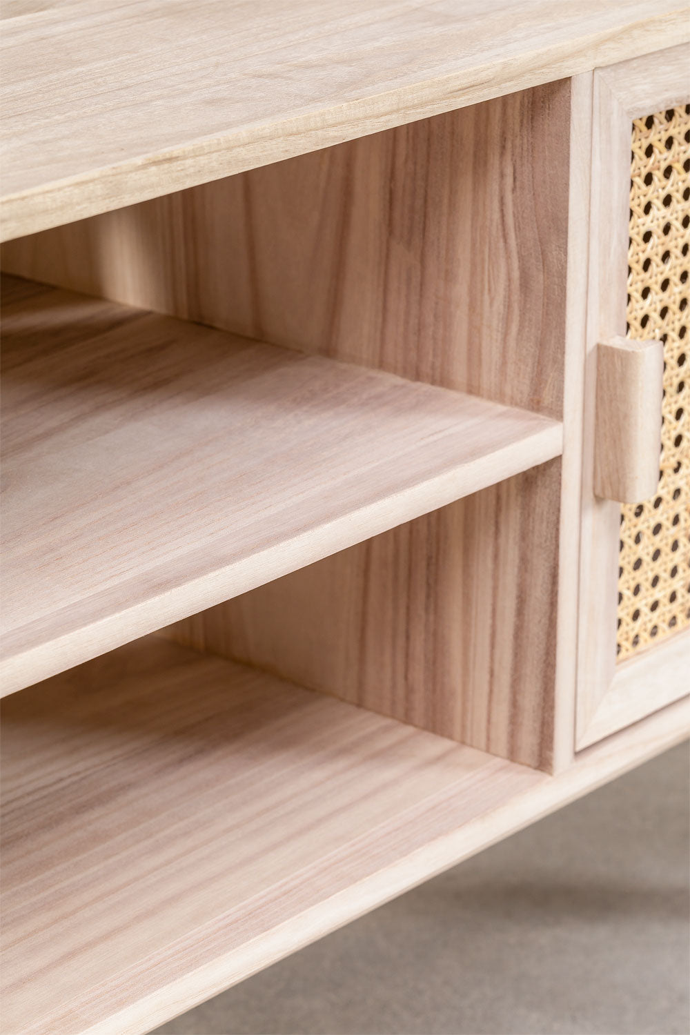 Cera Solid Wood TV Cabinet | Natural