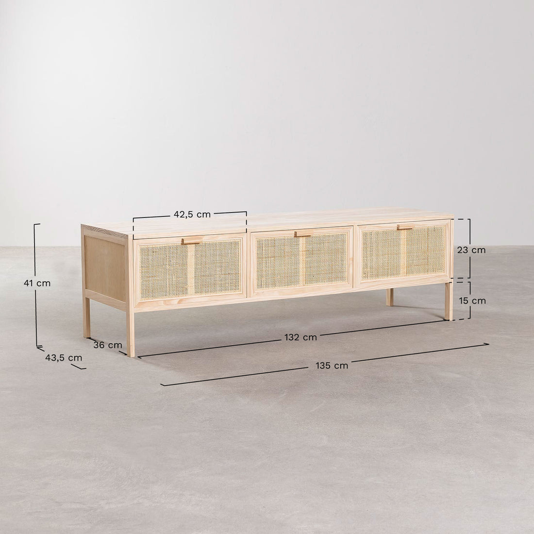 Brucus Solid Wood TV Cabinet | Natural